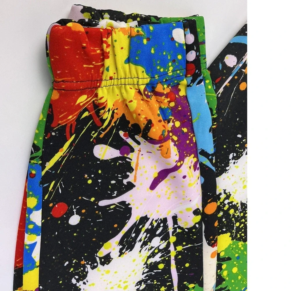Fresh Prints of Bel-Aire Paint Splatter Joggers XLG Drawstring Pockets MSRP $62‎